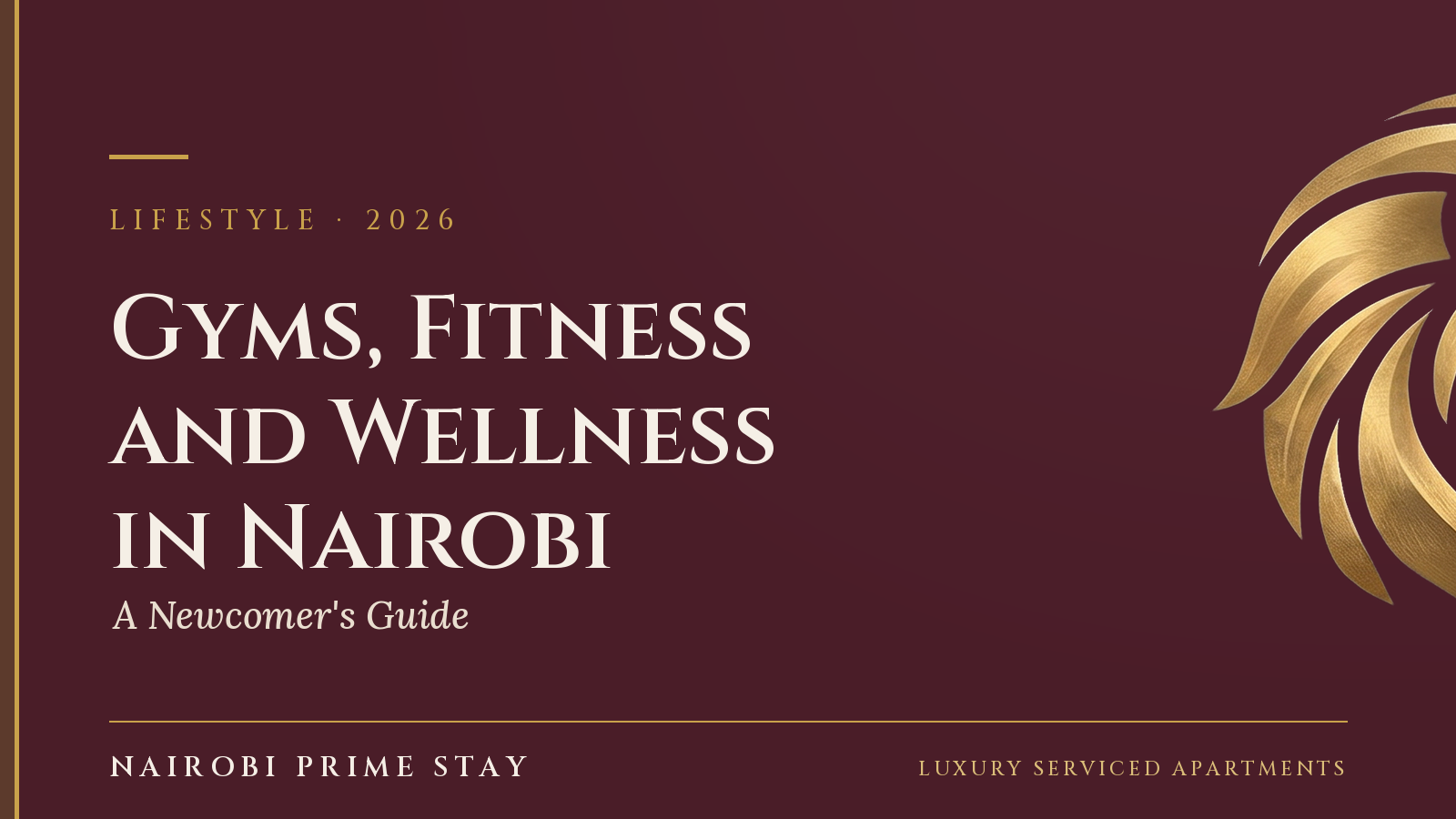 Cover graphic: "Gyms, Fitness and Wellness in Nairobi" — a Nairobi Prime Stay guide