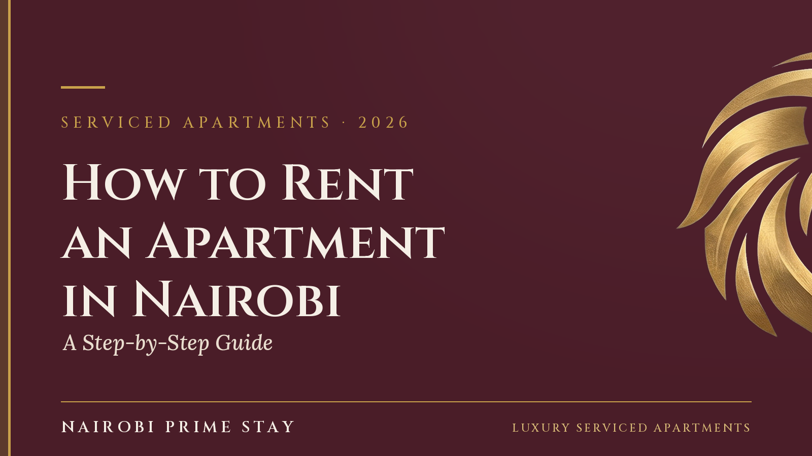 Cover graphic: “How to Rent an Apartment in Nairobi” — a Nairobi Prime Stay step-by-step guide