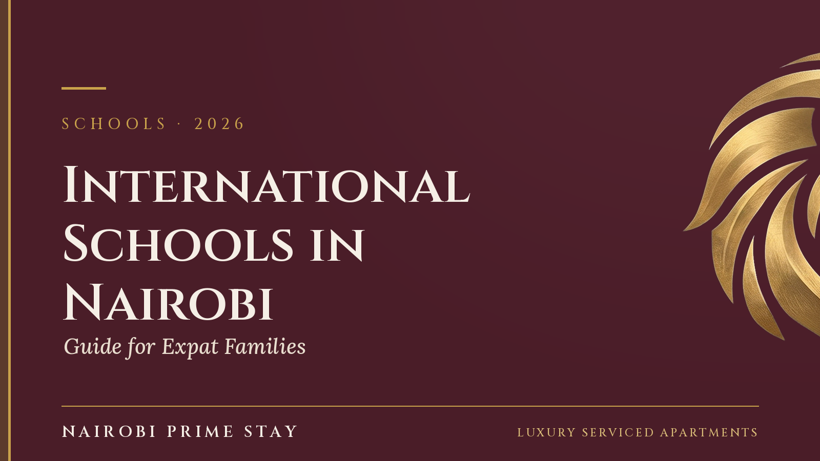 Cover graphic: “International Schools in Nairobi” — a Nairobi Prime Stay guide