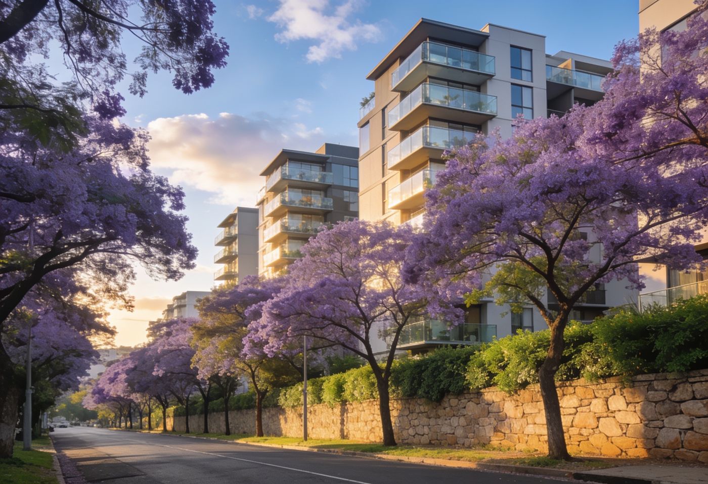 Modern mid-rise apartment building with balconies in Kilimani, Nairobi