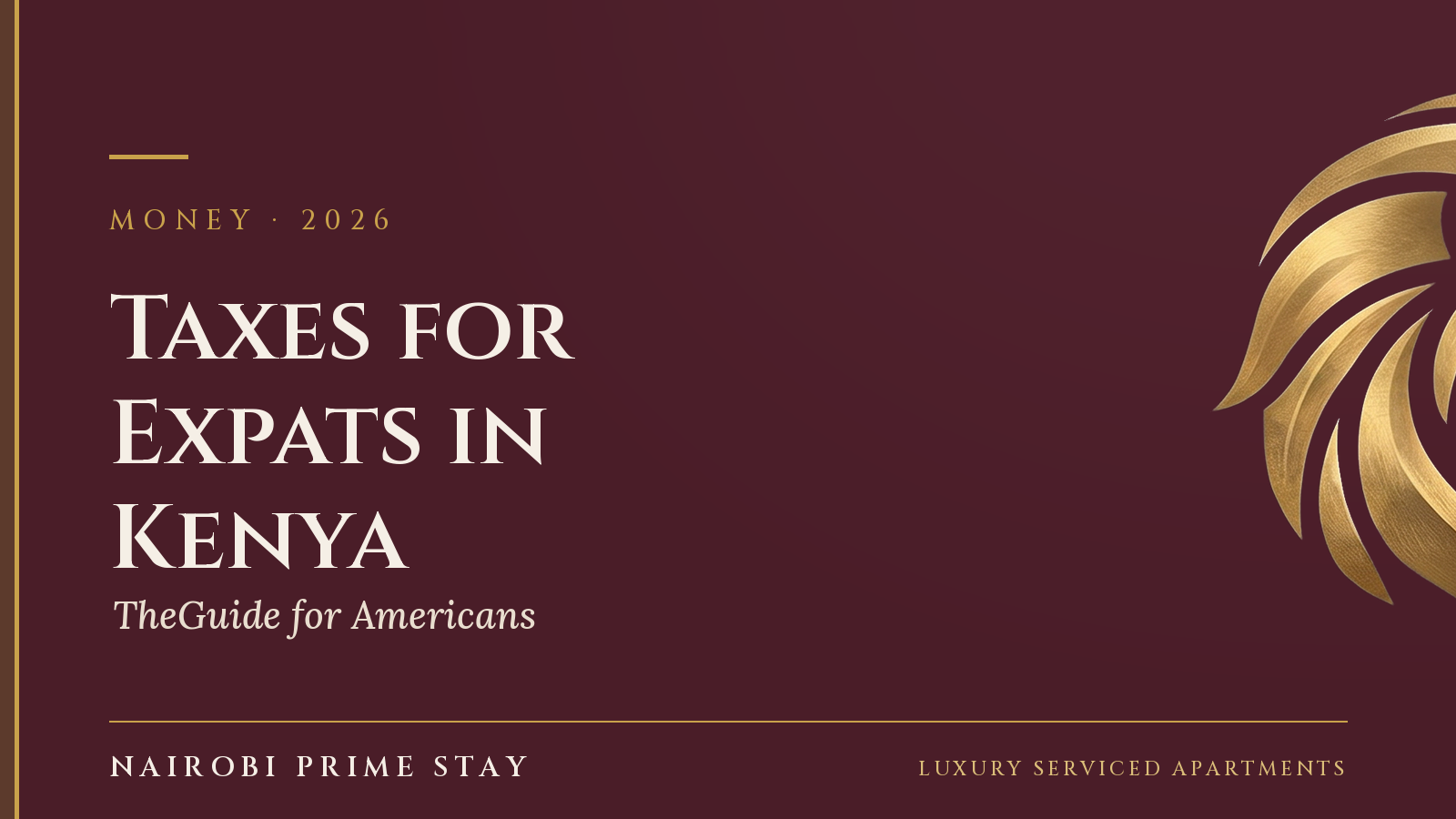 Cover graphic: “Taxes for Expats in Kenya” — a Nairobi Prime Stay guide